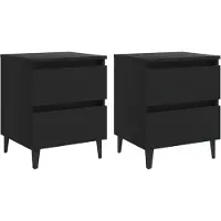 vidaXL Nachtkastjes 2 st 40x35x50 cm bewerkt hout zwart