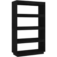 vidaXL Boekenkast/kamerscherm 80x35x135 cm massief grenenhout zwart