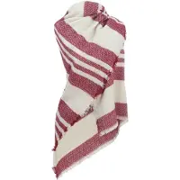 Yehwang Rood Witte Sjaal Janet - Omslagdoek - Wintersjaals - Rood - Wit