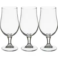 Secret De Gourmet Bierglazen - 12x stuks - transparant - voetglazen - 370 ml - 18 cm