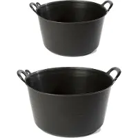 Forte Plastics - Flexibele emmer/kuipen zwart 15 en 26 liter kunststof
