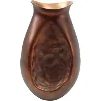 Ptmd collection PTMD Yinna Ovale Bloempot - 24 x 19 x 38 cm - Aluminium - Koper