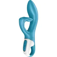 Satisfyer Embrace Me - oplaadbare rabbit vibrator - turquoise