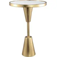 Ptmd collection PTMD Welinda Gold iron sidetable cone with mirror top (Goud, 40x40x60cm)