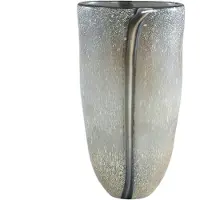 Ptmd Nicho Cream Glass Vase With Stripe Round (Naturel, 20x38x12cm)
