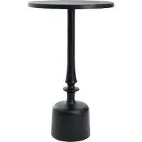 Ptmd Resha Black Alu Sidetable Matte Finish Round