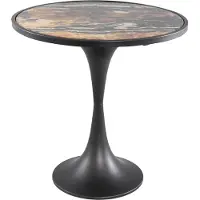 Ptmd collection PTMD Laiko Brown metal smooth sidetable marble print (Bruin, 45x45x45cm)