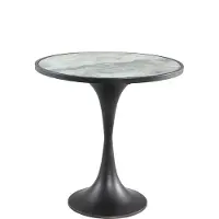 Ptmd collection PTMD Laiko White metal smooth sidetable marble print (Wit, 45x45x45cm)
