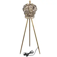 Ptmd Loraz Gold Iron Floor Lamp Flower Shade Round