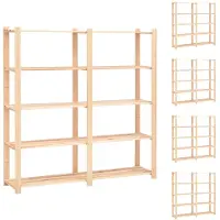 vidaXL Opbergrekken 5-laags 5 st 170x38x170 cm grenenhout 500 kg