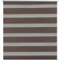 vidaXL Zebra rolgordijn 120,9 x 175 cm stofbreedte 116,7 cm koffiebruin