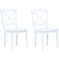 vidaXL Eetkamerstoelen 2 st massief rubberwood wit