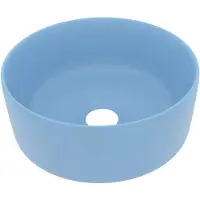 vidaXL Wastafel rond 40x15 cm keramiek mat lichtblauw