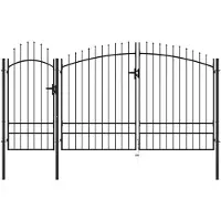 vidaXL Tuinpoort Woerden staal 1,95x4 m zwart