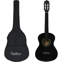 vidaXL Gitaar klassiek beginner kinderen met tas 1/2 34" zwart