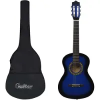 vidaXL Gitaar klassiek beginner kinderen met tas 1/2 34" blauw