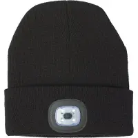 Benson Wintermuts met LED lamp - beanie - zwart - voor volwassenen