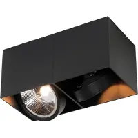 QAZQA Design spot zwart rechthoekig AR111 2-lichts - Box