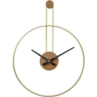 LW Collection Wandklok Fargo | LW Collection metaal goudkleurig 55x55 cm wandklokken | NADUVI