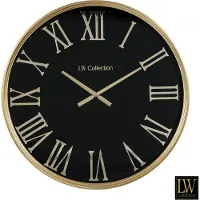 LW Collection | Wandklok Sierra metaal zwart 60x60 cm wandklokken | NADUVI