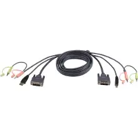 Aten KVM Aansluitkabel [2x Jackplug male 3,5 mm, DVI-stekker 18+1-polig, USB-A 2.0 stekker - 2x Jackplug male 3,5 mm, DVI-stekker 18+1-polig, USB-B 2.0