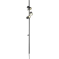 QAZQA Wandlamp zwart met voetschakelaar 3-lichts - Jeana Luxe