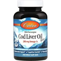 Carlson Labs Carlson, Wild Noorse, Cod Liver Oil Minis, 250 Mini Soft Gels