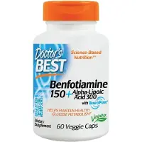 Doctors Best - Benfotiamine 150 + Alfa-liponzuur 300 - 60 Capsules