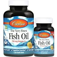 Carlson Labs - De allerbeste visolie - 700mg Omega-3, Natuurlijke Sinaasappelsmaak - 120 + 30 softgels