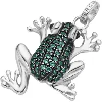 Giorgio Martello gerhodineerd sterling zilveren * groene kikker * hanger.