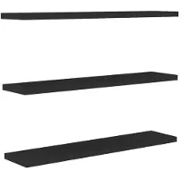 Hannah Home Set van 3 wandplanken Binck | spaanplaat grijs 60x1.8x14.5 cm wandplanken en -haken | NADUVI