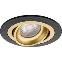 BES LED Spot Armatuur GU10 - Pragmi Alpin Pro - GU10 Inbouwspot - Rond - Zwart/Goud - Aluminium - Kantelbaar - Ø92mm