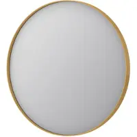 Ink SP15 Spiegel Rond In Kader 60cm - Geborsteld Mat Goud - Aluminium, Glas - Rond - Spiegels, Badkamerspiegels - 8718835075125