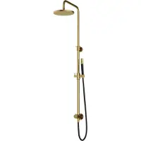 Hotbath Cobber M538 Stortdoucheset Zonder Mengkraan - Hoofddouche 20cm - Staafhanddouche - Geborsteld Messing PVD - Messing - Kranen, Douchekranen, - Kranen, Douchekranen, Douchesets, Opbouw
