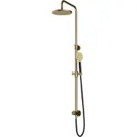 Hotbath Cobber M438 stortdouche met ronde handdouche en 20cm hoofddouche messing geborsteld