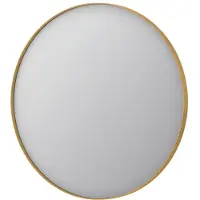 Ink SP15 Spiegel Rond In Kader 80cm - Geborsteld Mat Goud - Aluminium, Glas - Rond - Spiegels, Badkamerspiegels - 8718835075156
