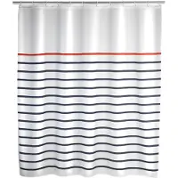 Wenko douchegordijn 180x200cm Marine inclusief ringen
