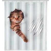 Wenko douchegordijn 180x200cm Cat inclusief ringen