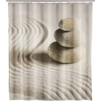 Wenko douchegordijn 180x200cm zand inclusief ringen