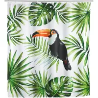 Wenko douchegordijn 180x200cm Tucan inclusief ringen
