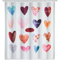 Wenko douchegordijn 180x200cm Love inclusief ringen