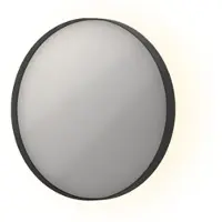 Ink SP17 Spiegel Rond In Kader 40cm Indirecte LED - Mat Zwart - Glas - Rond - Spiegels, Badkamerspiegels - 8718835130923