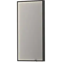 Ink SP19 Spiegel 40x80cm In Stalen Kader Met Directe LED Verlichting - Mat Zwart - Glas - Rechthoekig - Spiegels - Badkamerspiegels - 8718835132132