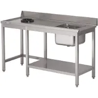 Gastronoble M RVS Spoeltafel Met Afvalgat 1 Spoelbak Rechts 100x70cm - DS465 - Horeca & Professioneel - Horeca & Professioneel