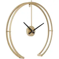 LW Collection Wandklok Denzel | LW Collection metaal goudkleurig 52x52 cm wandklokken | NADUVI