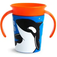 Munchkin Lernbecher mit Henkeln, Orca, Miracle 360 Wildlove, 6 Monate+, 177 ml, 05177502