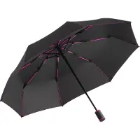 FARE 5484 AOC-Mini Style luxe opvouwbare paraplu met gekleurd frame zwart roze 97 centimeter