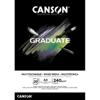 Canson Studienblock GRADUATE MIXED MEDIA, schwarz, DIN A4