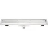 Guido Gusto Mat wit RVS Douchegoot compleet met flens 100x7x6,7cm Tegelrooster