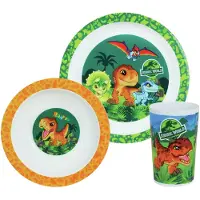 Jurassic World Kinder ontbijt set Jurassic World dinosaurus 3-delig van kunststof - Serviessets